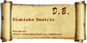 Dianiska Beatrix névjegykártya