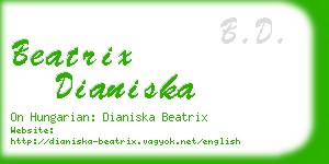 beatrix dianiska business card